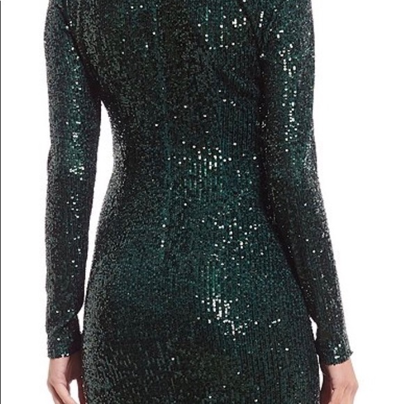 NWT Eliana Knotted V-Neck Allover Sequin Sheath Dress - Picture 2 of 5